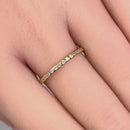 Solid 14K Yellow Gold Inlay Eternity CZ Band