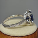 Sterling Silver Cushion Cut Blue Spinel CZ Ring
