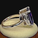 Sterling Silver Amethyst Radiant Cut CZ Ring