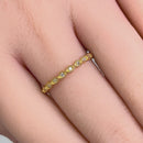 Solid 14K Yellow Gold Oval Pattern 0.17 ct. Diamond Eternity Band
