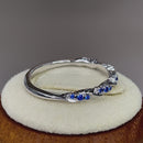 Sterling Silver Dainty Blue Spinel CZ Ring