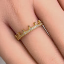 Solid 14K Gold Dainty Crown CZ Ring