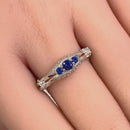 Sterling Silver Filigree Blue Spinel CZ Ring