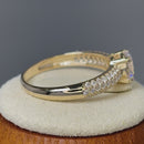 Solid 14K Yellow Gold Noble Round Clear CZ Engagement Ring