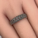 Sterling Silver Marquise Leaves Marcasite Ring