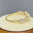Solid 14K Yellow Gold Half Eternity Round CZ Ring
