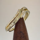 Solid 14K Yellow Gold Elegant Overlapping Diamond Wave Ring