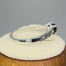 Sterling Silver Black Onyx Heart Marcasite Ring