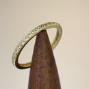 Solid 14K Yellow Gold Inlay Eternity CZ Band