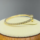 Solid 14K Yellow Gold Modern Abstract Round CZ Ring