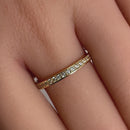 Solid 14K Yellow Gold Half Eternity Wedding Band