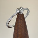 Solid 14K White Gold Puffy Heart Ring