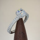 Solid 14K White Gold Classic Round CZ Engagement Ring