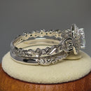 Sterling Silver Clear CZ Vintage Engagement Ring Set