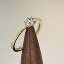 Solid 14K Gold Marquise Clear CZ Engagement Ring