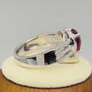 Sterling Silver Ruby Heart CZ Ring