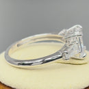 Solid 14K White Gold Radiant Cut CZ Engagement Ring