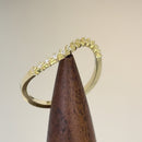 Solid 14K Yellow Gold Wave Accent Round Clear CZ Ring