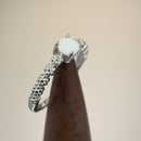 Sterling Silver Blue Lab Opal Floral Ring