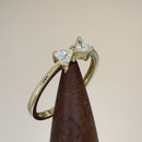 Solid 14K Yellow Gold Bow Tie Triangle Cut CZ Ring