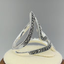 Sterling Silver Swirl Marcasite Ring