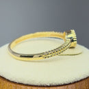 Solid 14K Yellow Gold Beaded Round CZ Ring