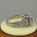 Sterling Silver Clear Emerald Cut Amethyst CZ Ring