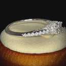 Sterling Silver Victorian Oval and Round Cut Clear CZ Engagement Ring