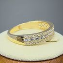 Solid 14K Gold Layered CZ Engagement Ring