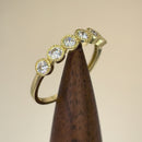 Solid 14K Gold Beaded Half Eternity Round CZ Ring