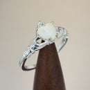 Sterling Silver Claddagh Mother of Pearl CZ Ring