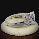 Sterling Silver Clear Emerald Cut Blue CZ Ring