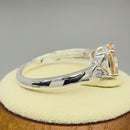Sterling Silver Charmed Oval Champaign CZ Ring