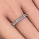 Solid 14K White Gold Double Row 0.42 ct. Diamond Ring