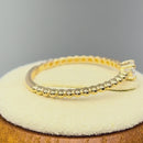 Solid 14K Yellow Gold Beaded Round CZ Engagement Ring