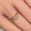 Solid 14K Yellow Gold Crown 0.12 ct. Diamond Ring