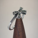 Sterling Silver Dainty Bow Marcasite Ring