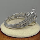 Sterling Silver Vines Filigree Maquise Cut Clear CZ Engagement Ring