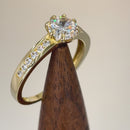 Solid 14K Yellow Gold Round Cut CZ Engagement Ring