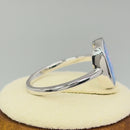 Sterling Silver Square Blue Lavender Lab Opal Ring