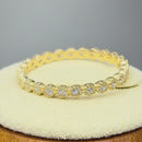Solid 14K Yellow Gold Inlay Round Cut Eternity CZ Band