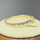 Solid 14K Yellow Gold Cross Bead CZ Ring