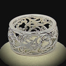 Sterling Silver Heart Vines Eternity Ring