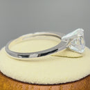 Solid 14K White Gold Asscher 6.5mm Clear CZ Engagement Ring