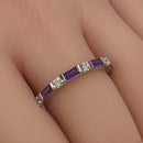 Sterling Silver Dark Violet and White CZ Eternity Ring