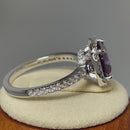 Sterling Silver Cushion Cut Amethyst CZ Ring