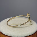 Solid 14K Gold Simple Open Heart Ring