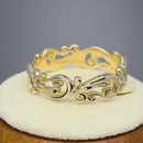 Solid 14K Gold Vines Band Ring