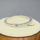Solid 14K White Gold Round Cut Half Eternity CZ Ring