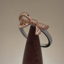 Sterling Silver Two Tone Rose Gold Plated Bow Ring